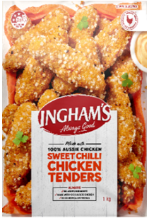 INGHAM SWEET CHILLI CHICKEN TENDER 1KG
