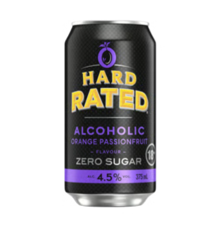 HARD RATED ALCOHOLIC ORANGE PASSIONFRUIT ZERO SUGAR PACK OF 30