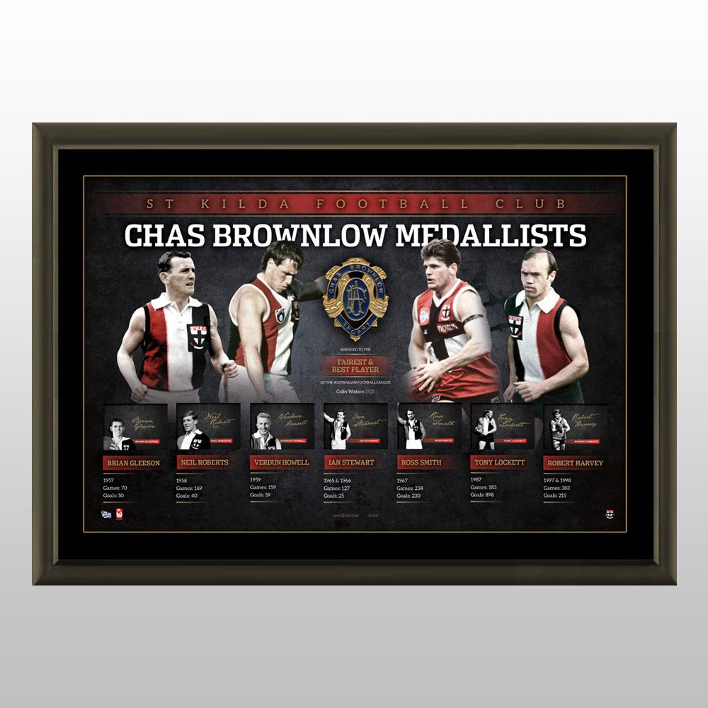 St Kilda Saints – History Of The Brownlow Signed & Framed L...