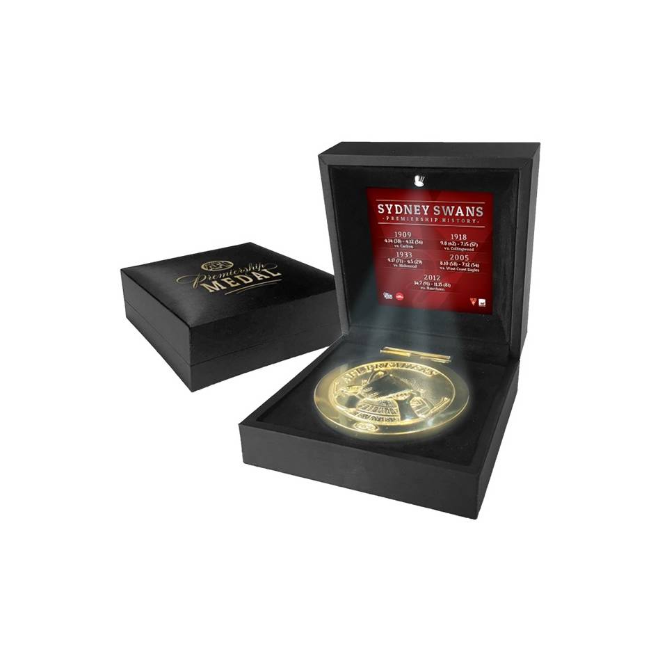 Sydney Swans – AFL Replica Premiership Medal with LED Light in C...