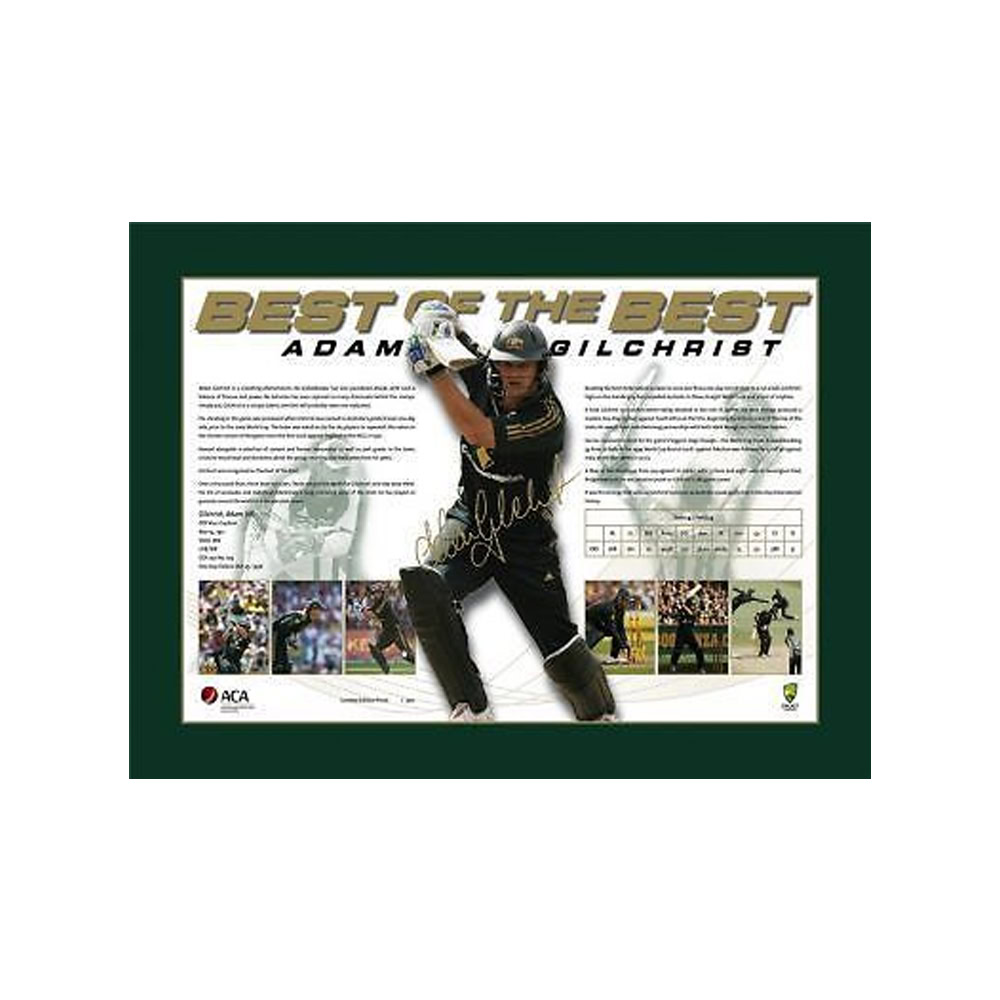Cricket – Adam Gilchrist Signed & Framed ‘Best Of The ...