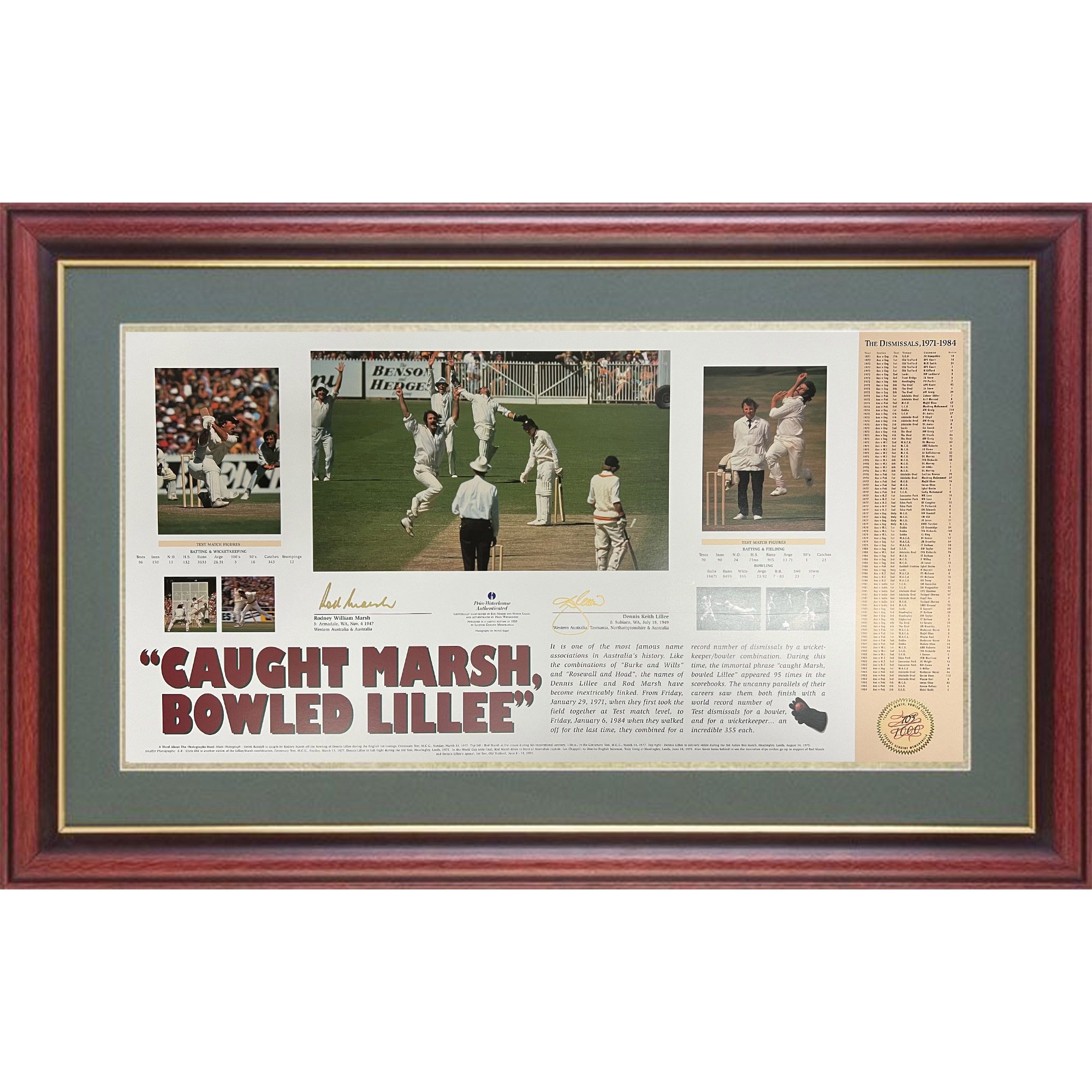 Cricket – Rod Marsh and Dennis Lillee ‘Caught Marsh, Bowle...
