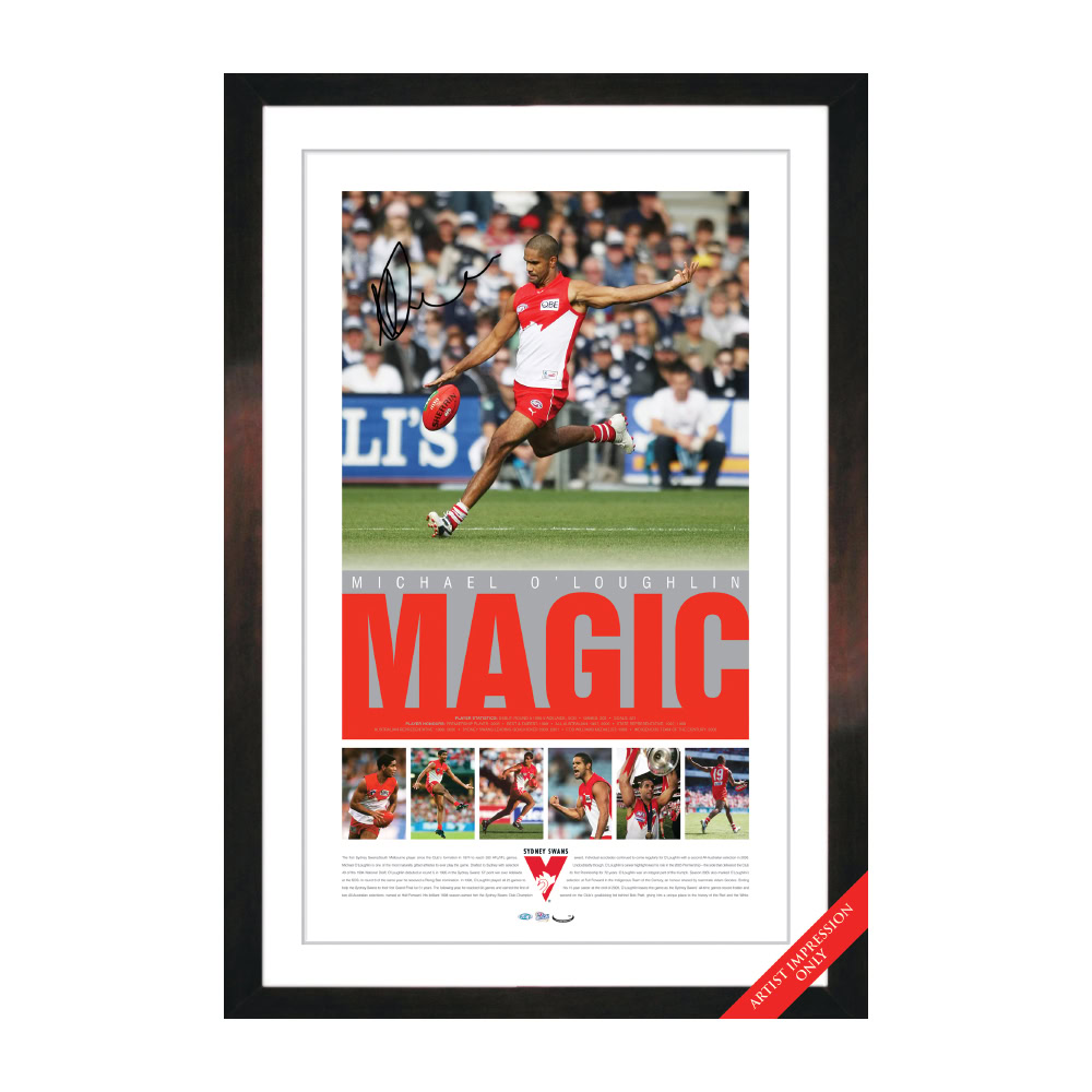 Sydney Swans – Michael O’Loughlin Signed and Framed Retire...