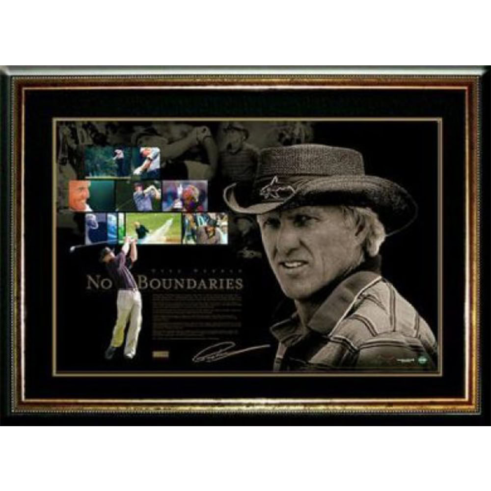 Golf – Greg Norman – Signed and Framed No Boundaries Print