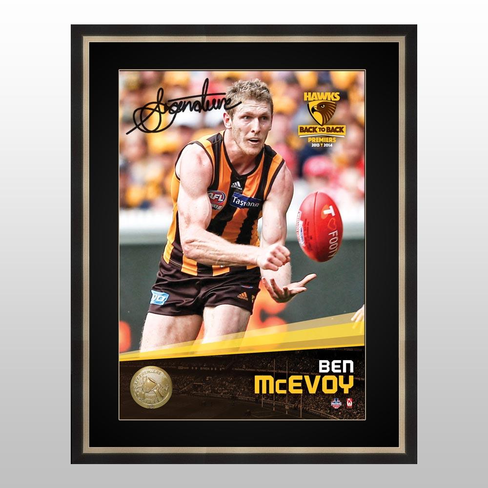 Hawthorn Hawks – Ben McEvoy Signed & Framed Premiership Her...