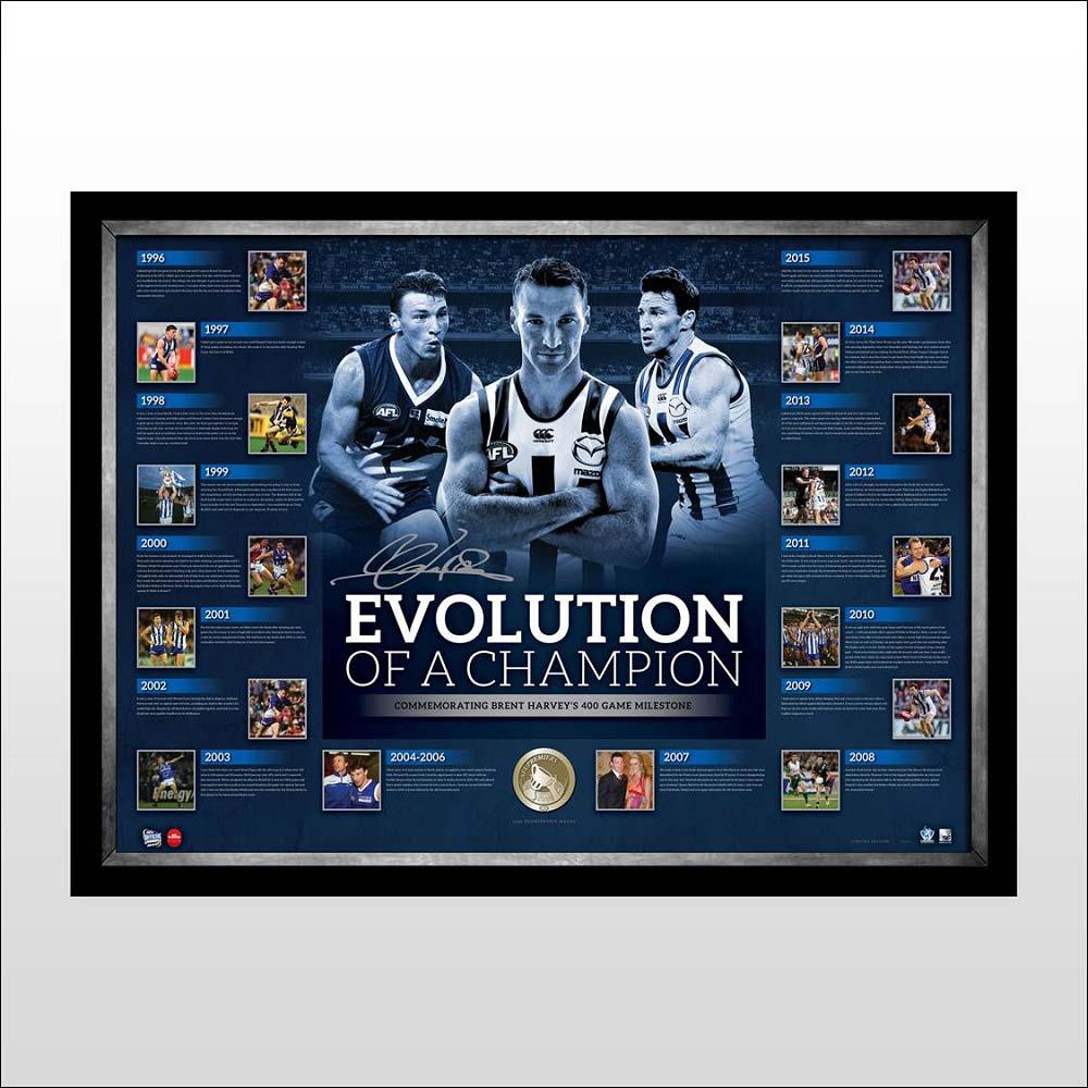 North Melbourne Kangaroos – Brent Harvey Signed & Framed Li...
