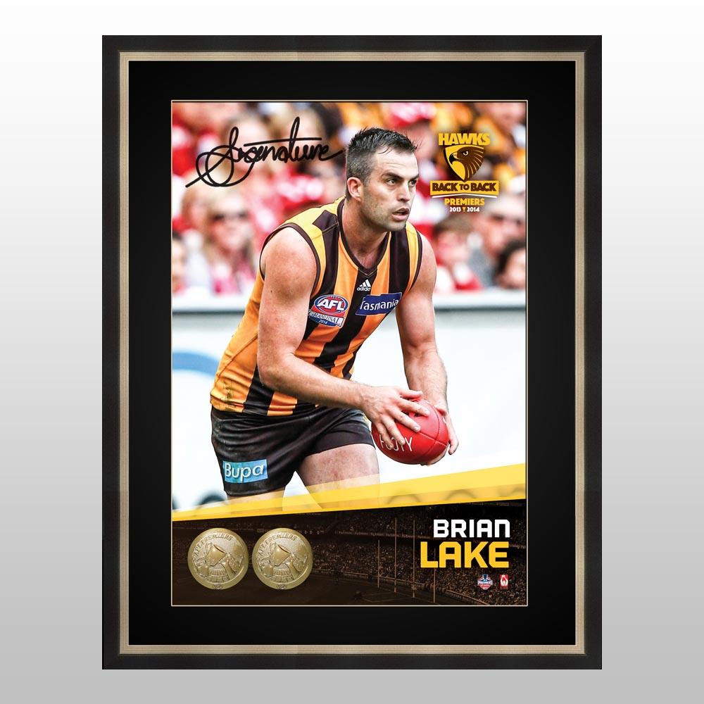 Hawthorn Hawks – Brian Lake Signed & Framed Herograph