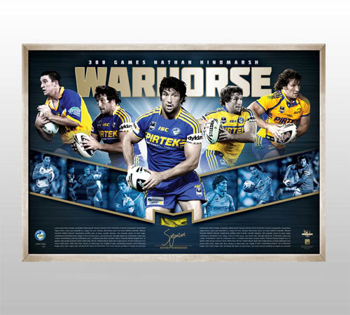 Parramatta Eels – Nathan Hindmarsh Signed 300 Game Warhorse Limi...