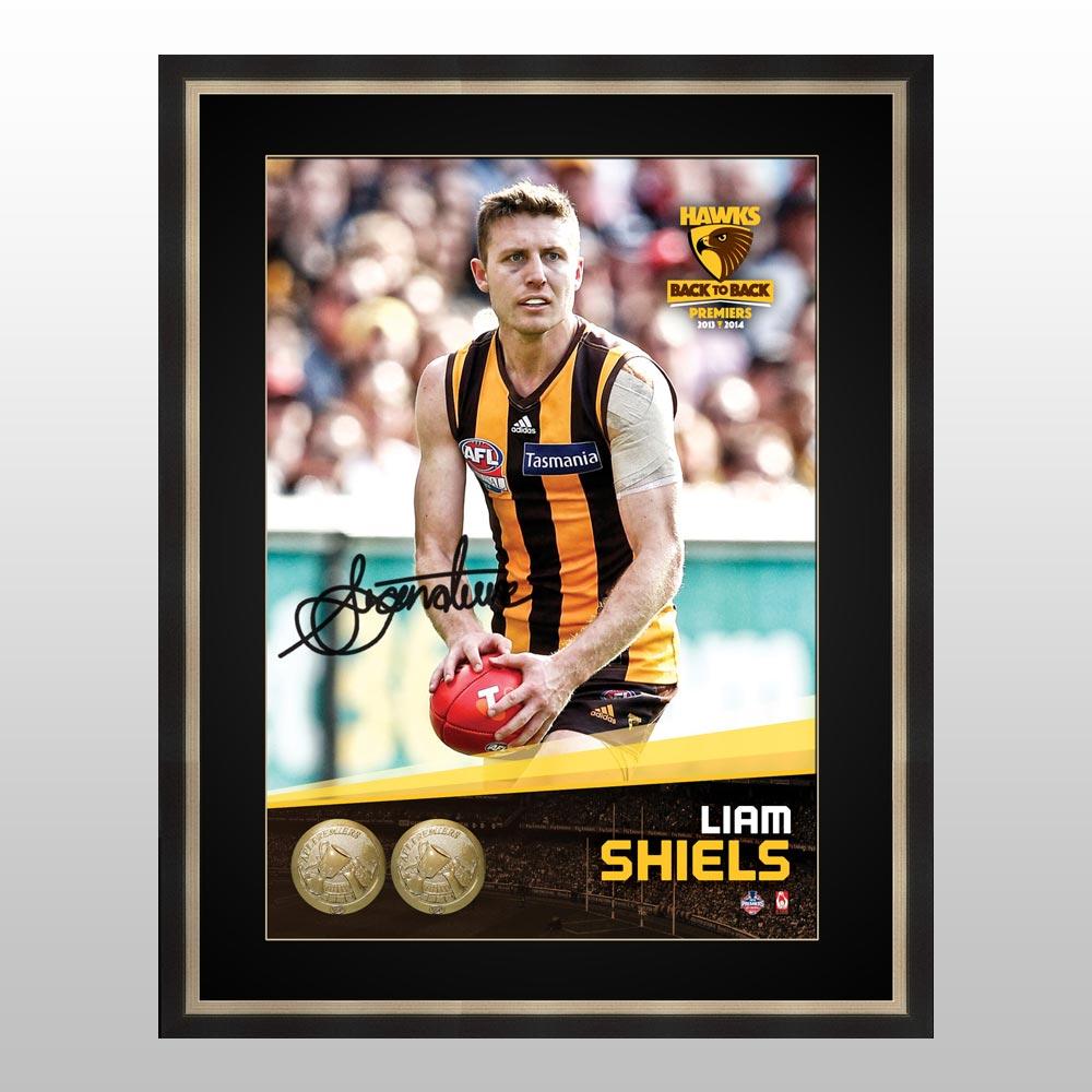 Hawthorn Hawks – Liam Shiels Signed & Framed Premiership He...