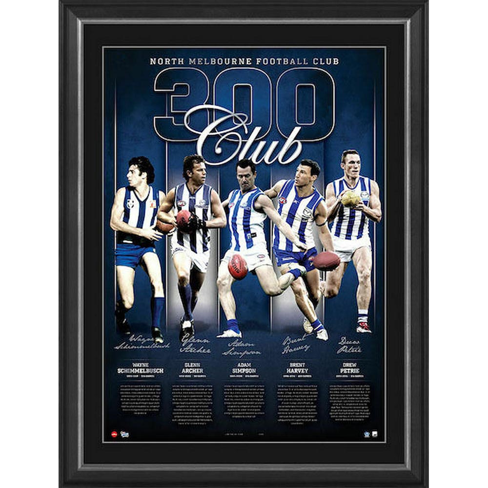 North Melbourne Kangaroos – 300 Club Signed & Framed Limite...