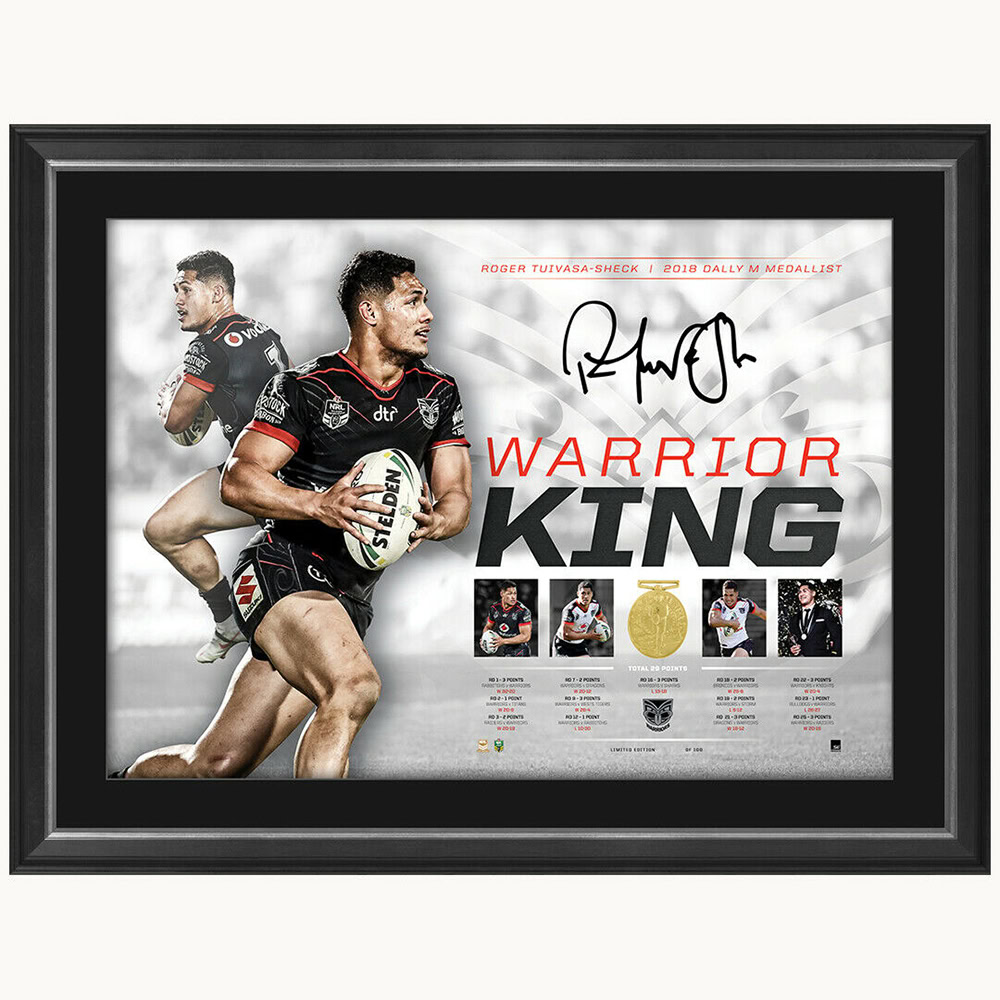 New Zealand Warriors – Roger Tuivasa-Sheck Signed Framed ‘...