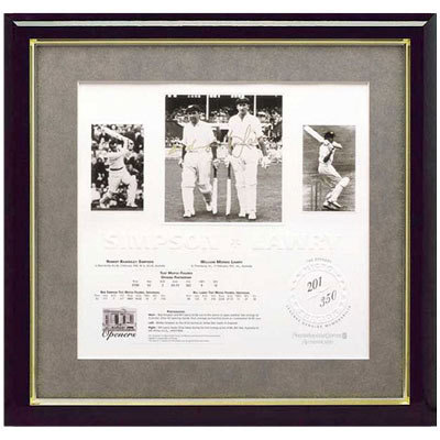 Cricket – Bill Lawry and Bob Simpson Signed & Framed Limite...