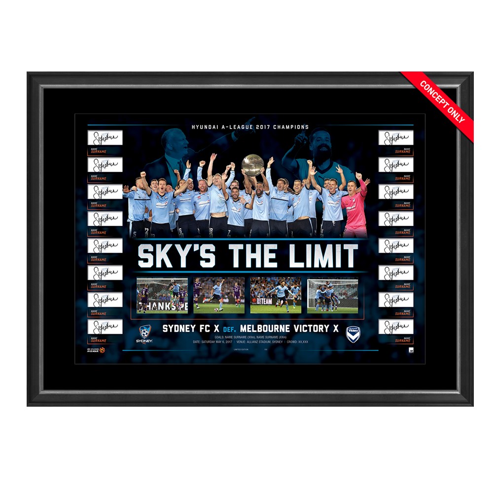 SYDNEY FC 2016/17Hyundai A-League Champions Team Signed Lithograph