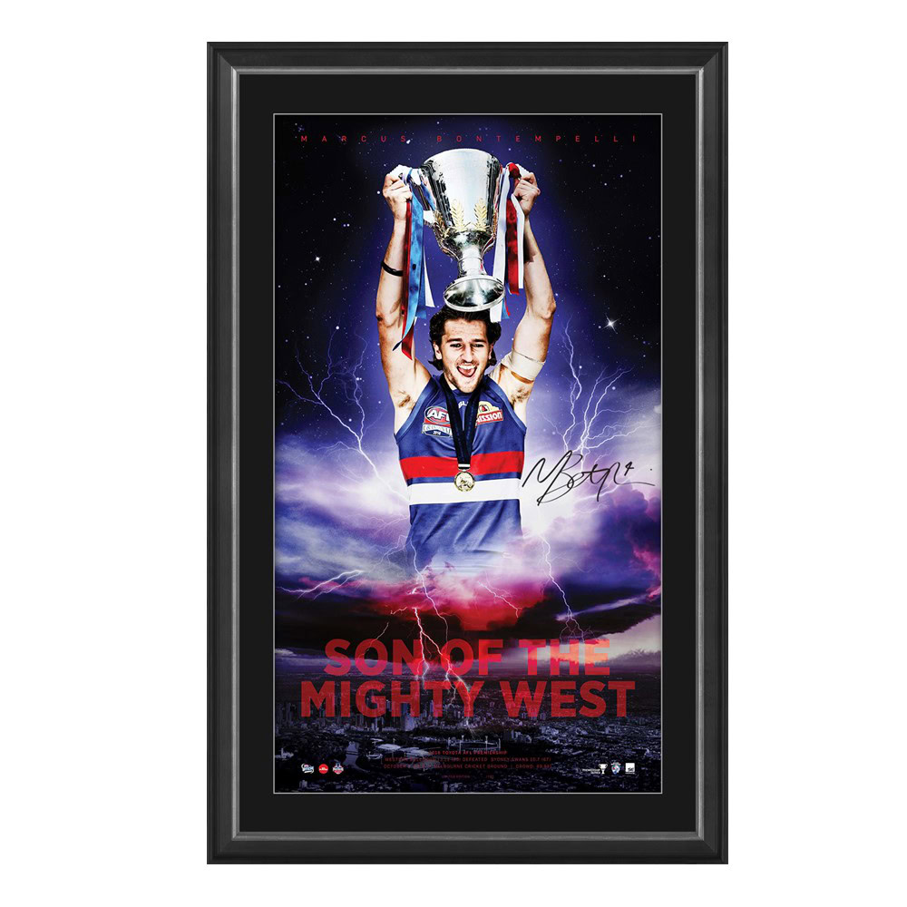 Western Bulldogs – Marcus Bontempelli Signed & Framed ̶...