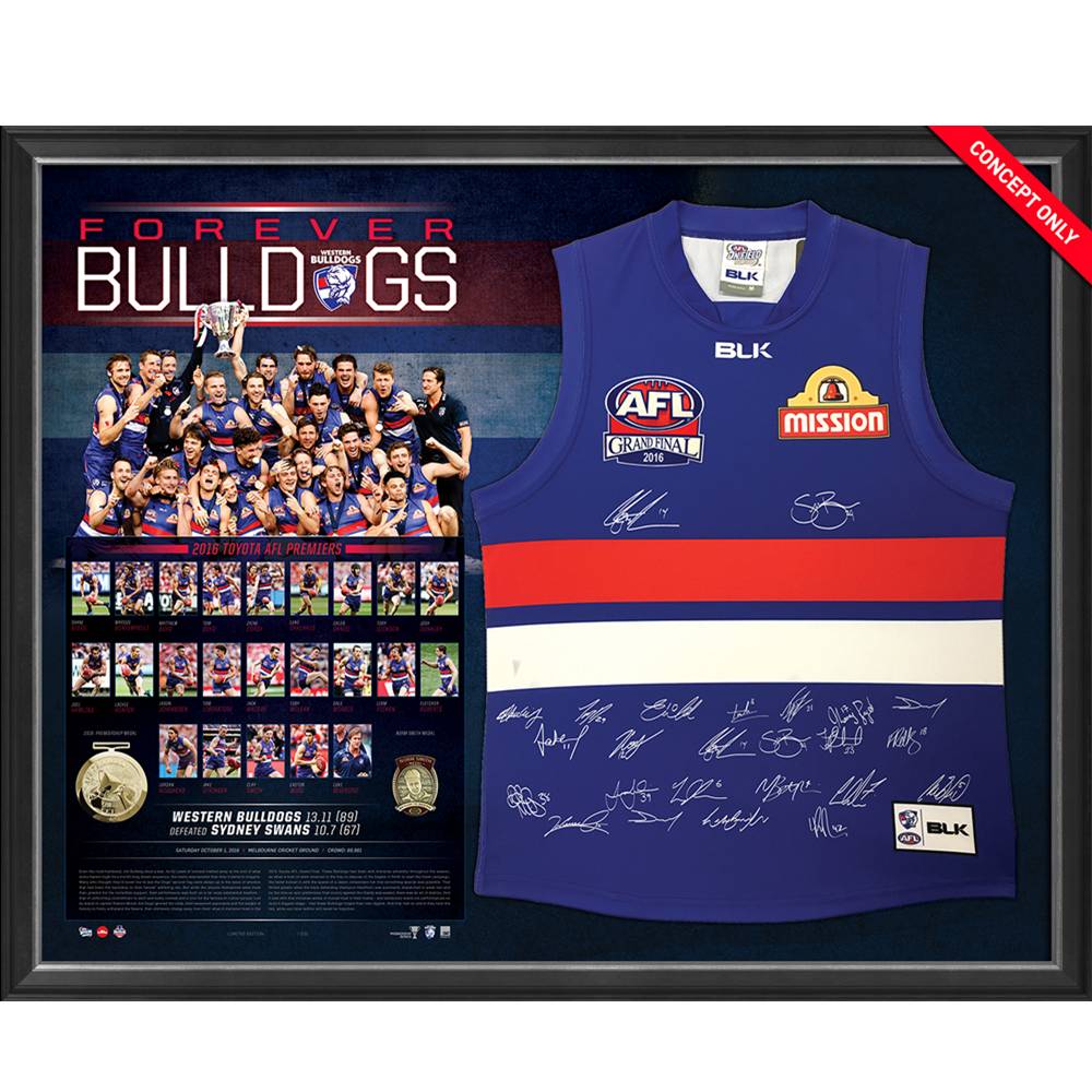 Western Bulldogs – 2016 AFL Premiers Signed & Framed “...