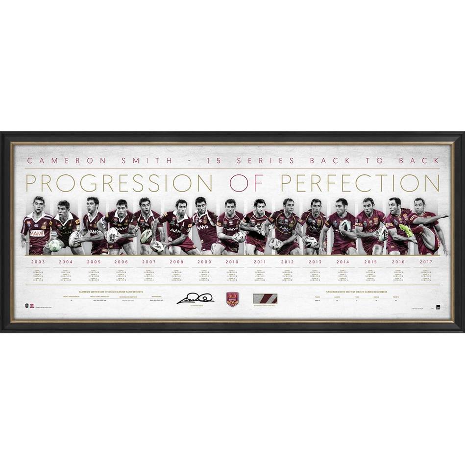 Queensland Maroons – Cameron Smith Signed Framed “Progress...