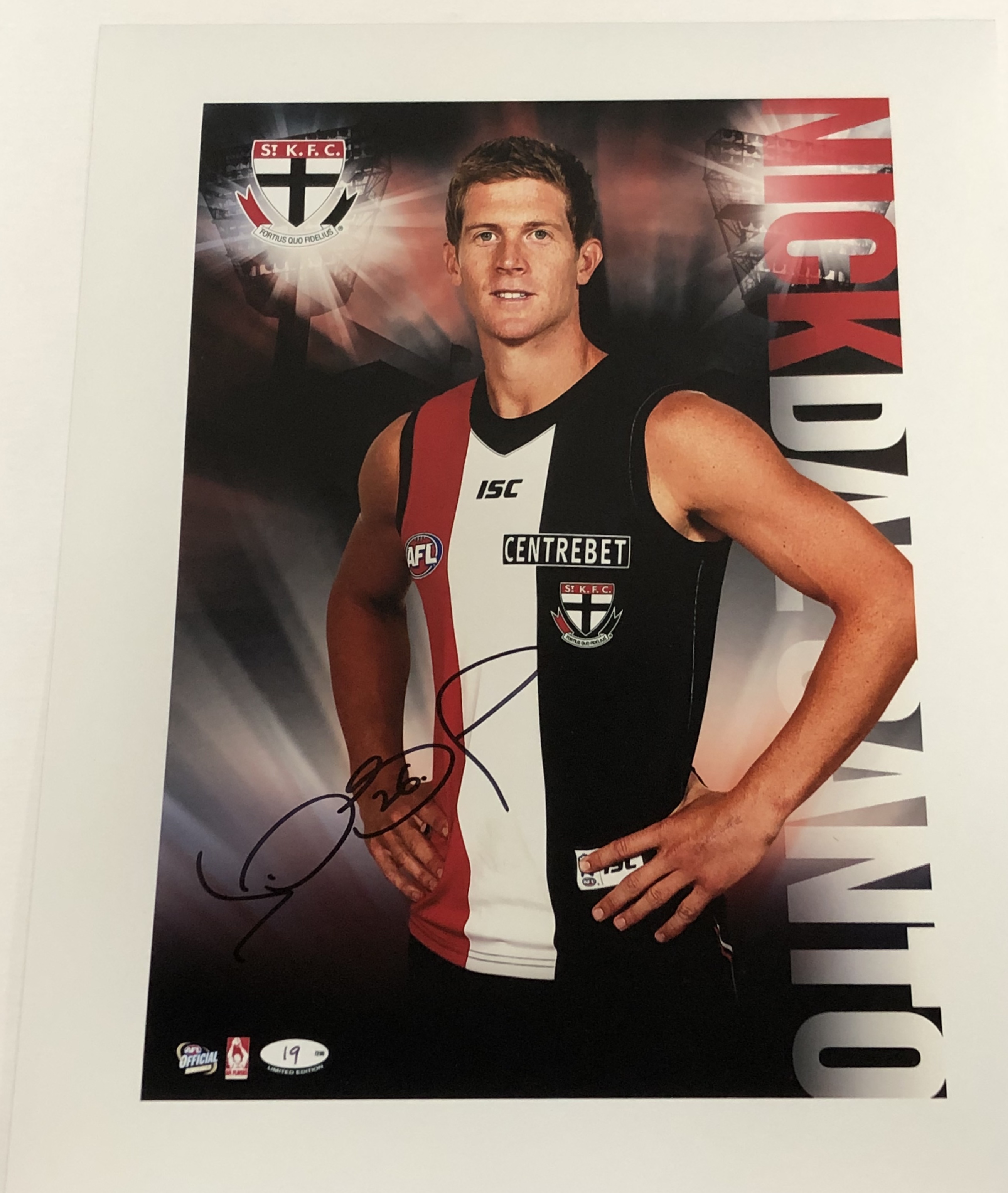 St Kilda Saints – Signed and Framed Hero Shot – Nick Dal S...