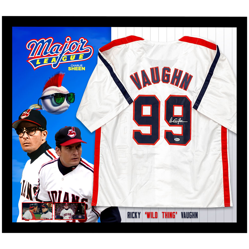 Charlie Sheen – Major League Signed & Framed Baseball Jerse...