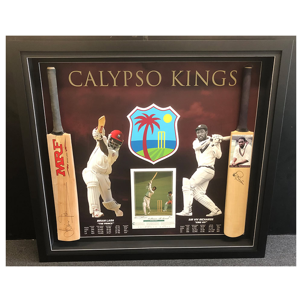 Cricket – Calypso Kings Signed Cricket Bat & Print Display ...