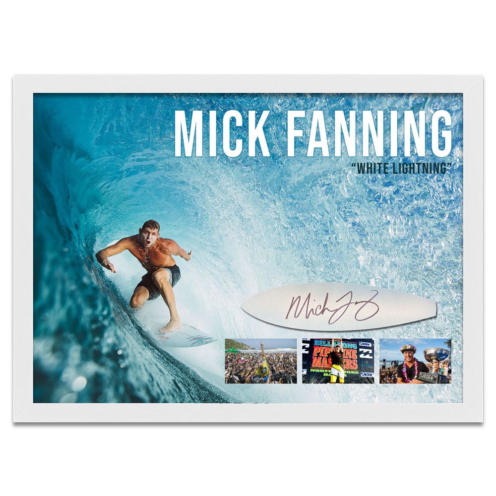Surfing – Mick Fanning Signed & Framed “White Lightni...