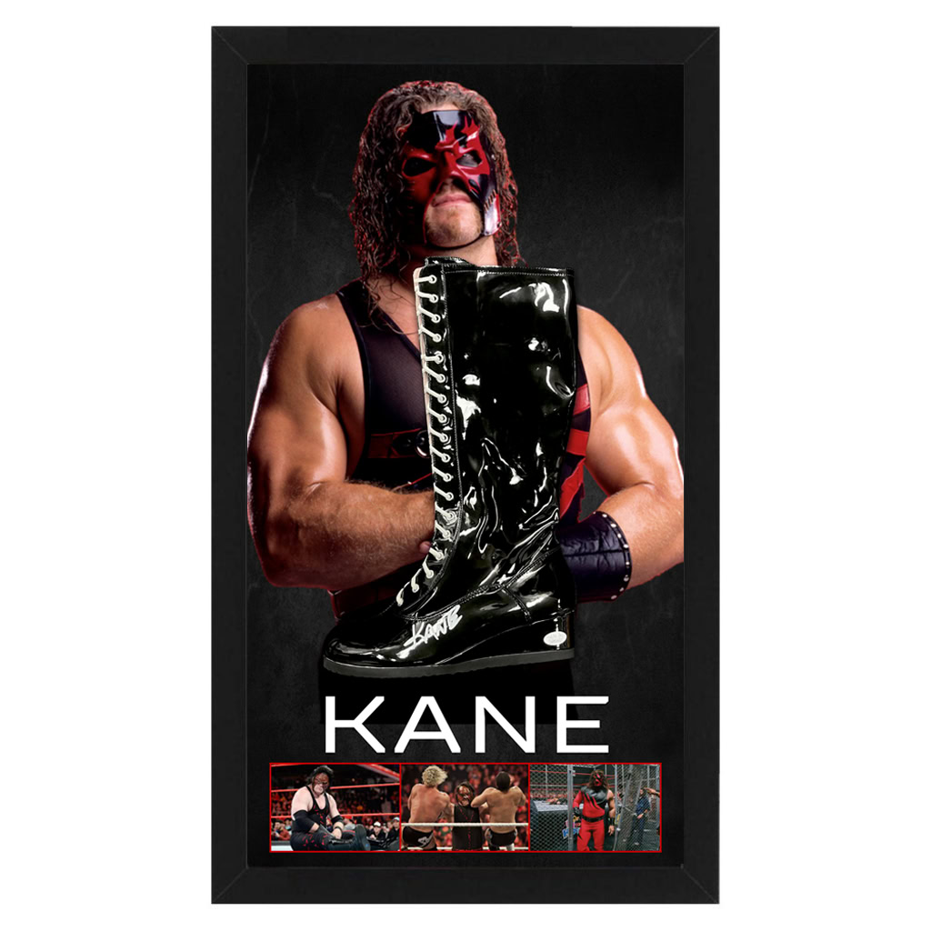 WWE – Kane Signed & Framed Wrestling Boot (JSA Hologram)
