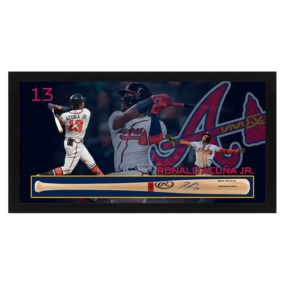 Baseball – Ronald Acuna Jr. Signed & Framed Rawlings Big St...