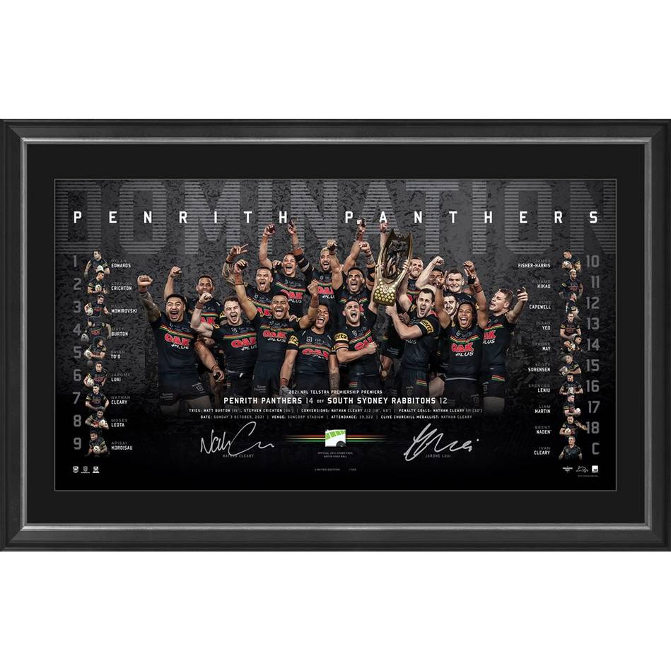 Penrith Panthers 2021 Premiers Dual Signed Lithograph