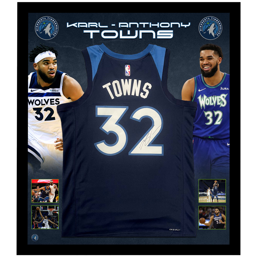 Basketball – Karl-Anthony Towns Signed & Framed Minnesota T...