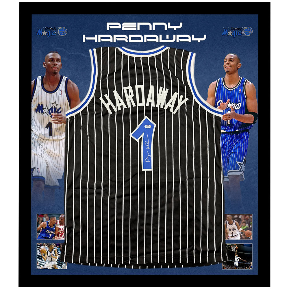 Basketball – Penny Hardaway Signed & Framed Orlando Magic J...