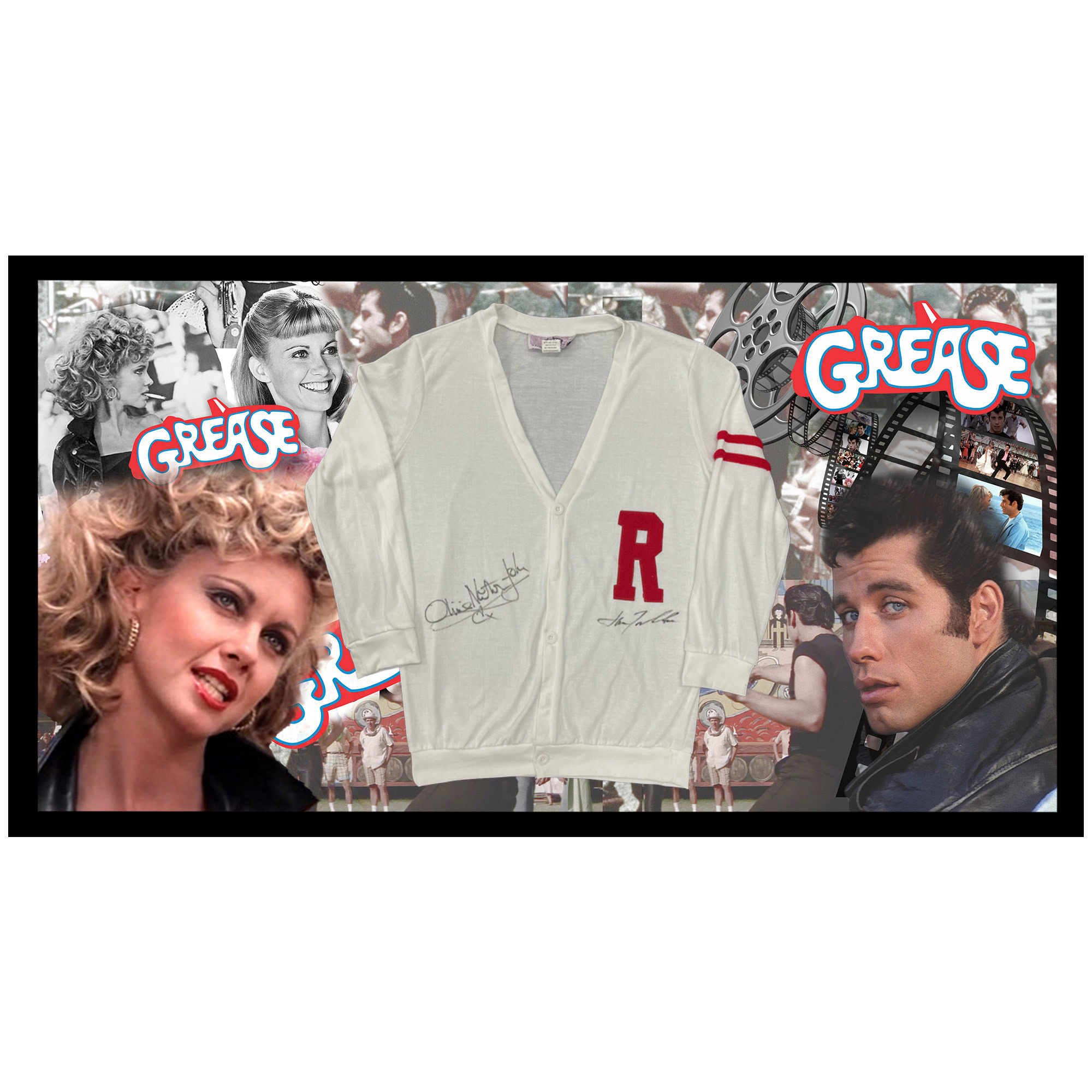 John Travolta & Olivia Newton John – Signed & Framed R...