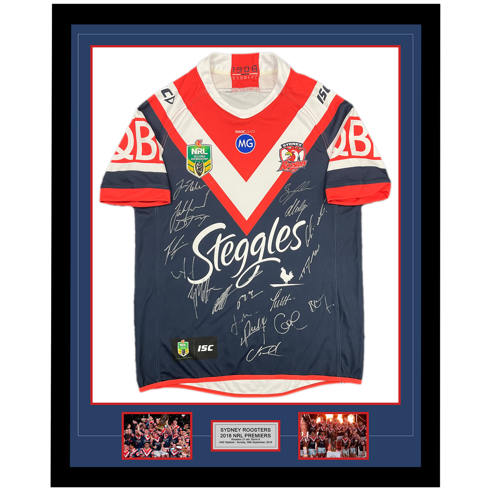 Sydney Roosters – 2018 Premiers Team Signed & Framed Jersey