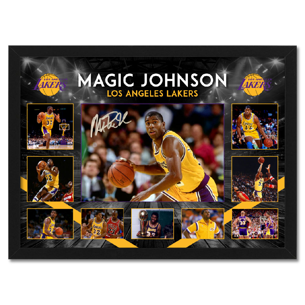 Basketball – Magic Johnson Los Angeles Lakers Framed Large Photo...