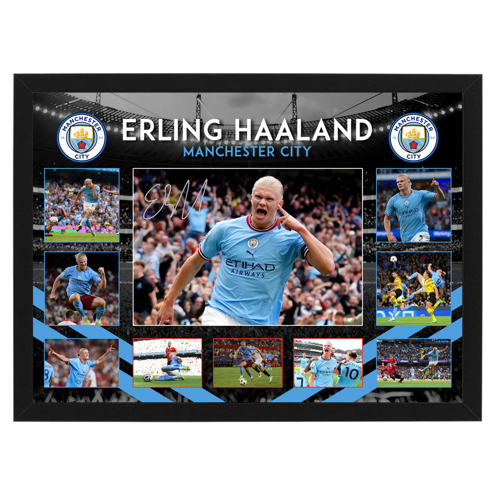 Soccer – Erling Haaland Manchester City Framed Large Photo Colla...