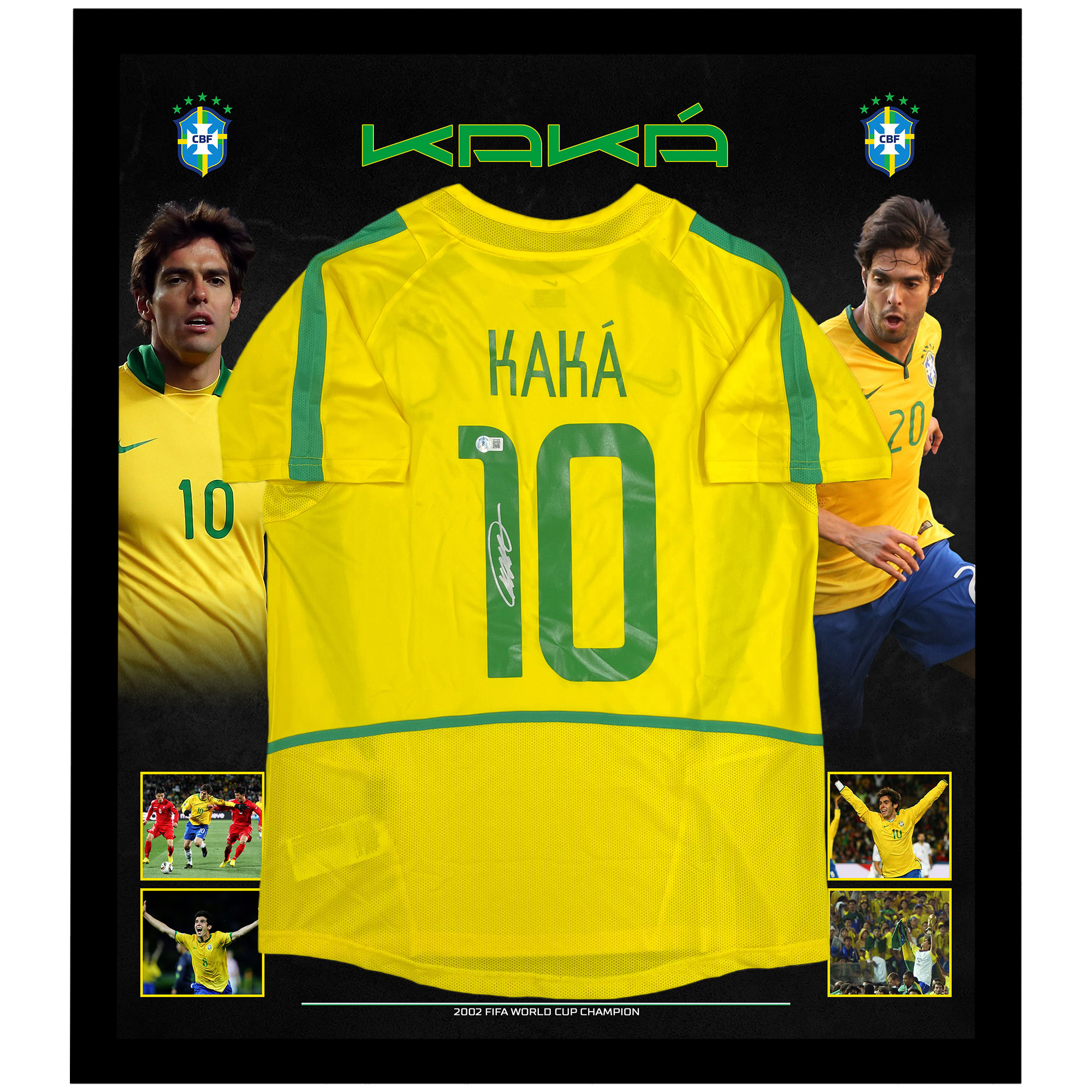 Soccer – Kaka Signed & Framed Brazil Jersey (Beckett Hologram)
