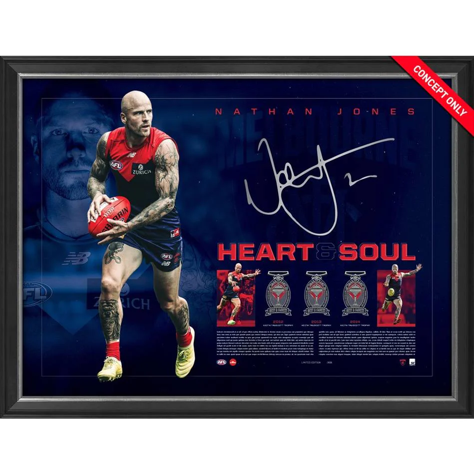 Melbourne Demons – Nathan Jones Signed & Framed “Hear...