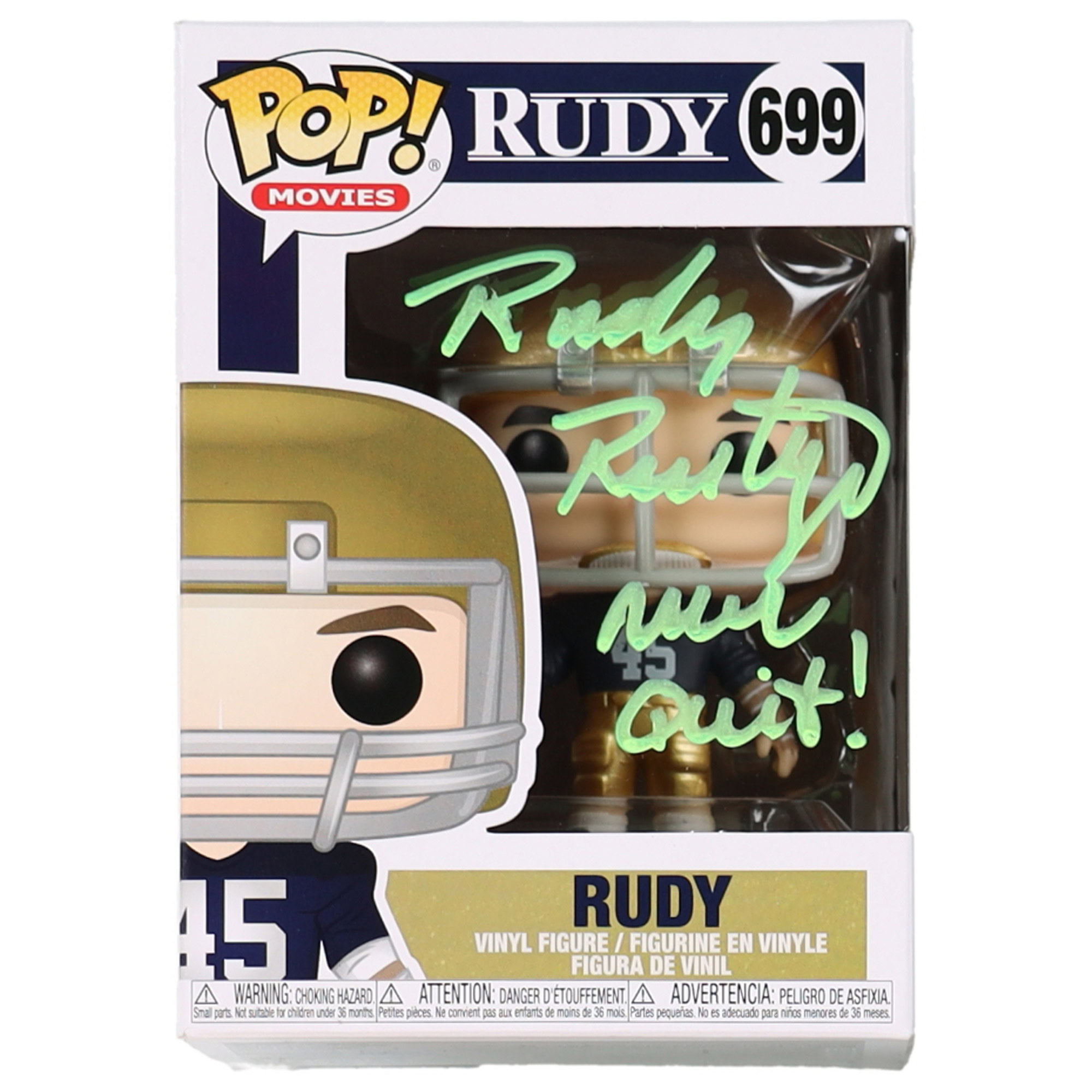 Rudy Ruettiger – Rudy #699 Autographed Funko Pop! Vinyl (JSA COA...