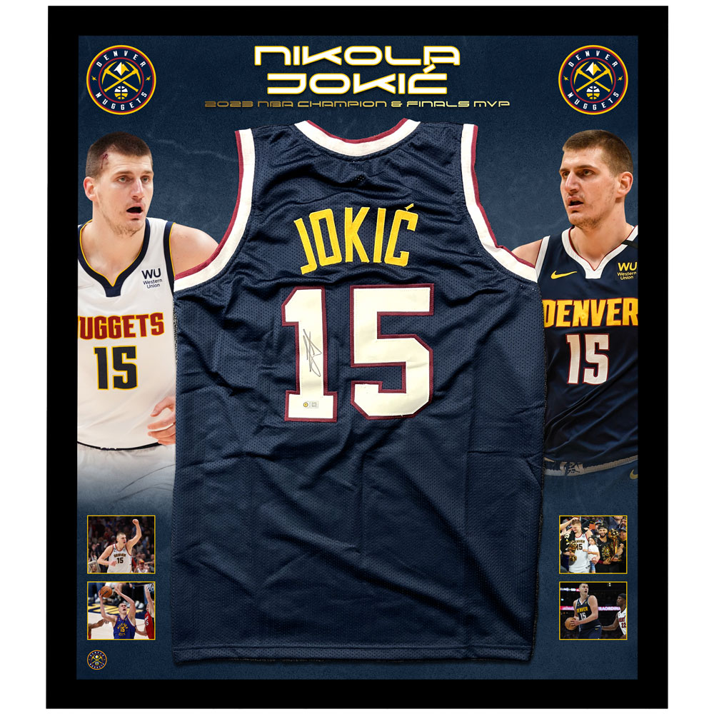 Basketball – Nikola Jokic Signed & Framed Denver Nuggets Je...