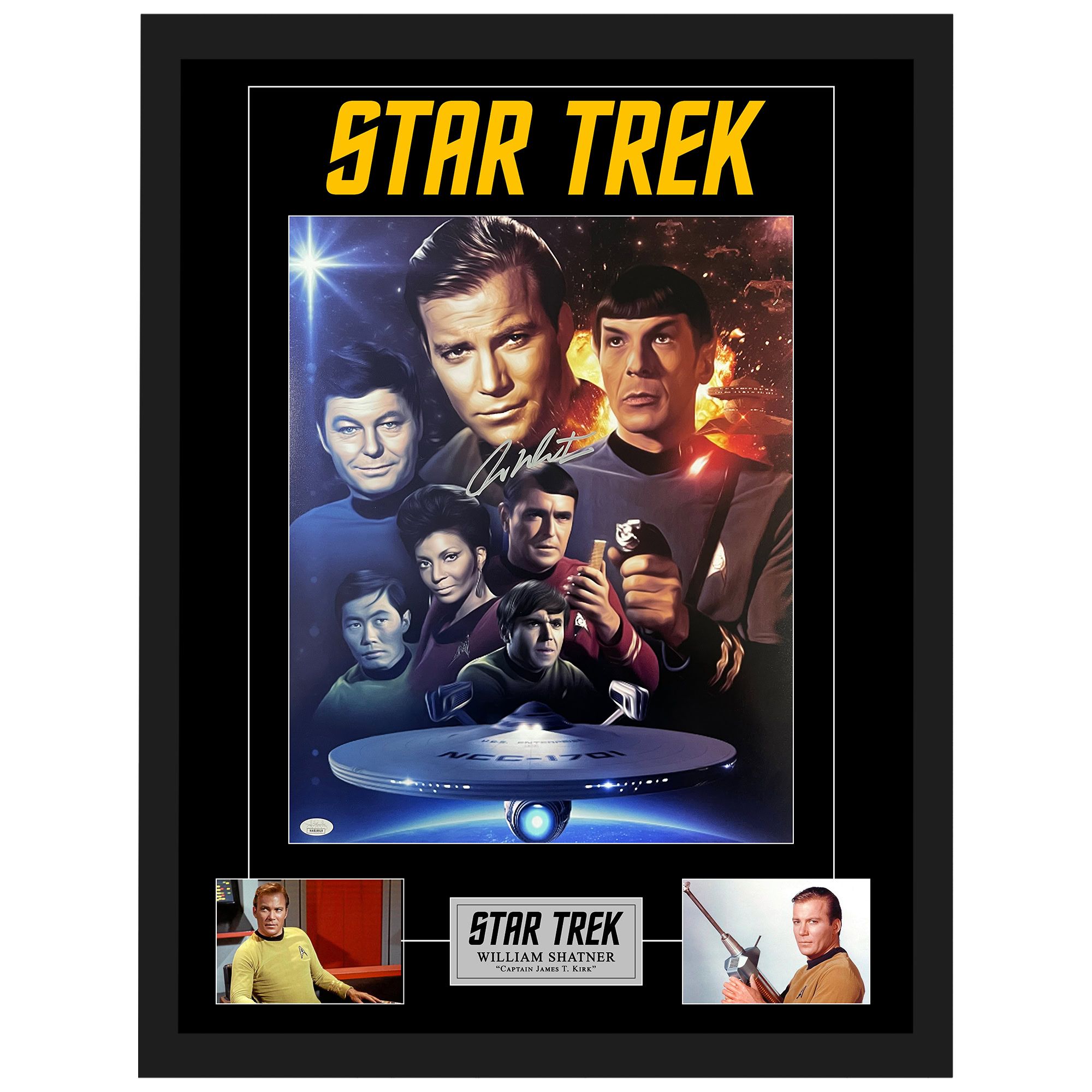 WILLIAM SHATNER Signed & Framed Star Trek 16×20 Photo Display F ...
