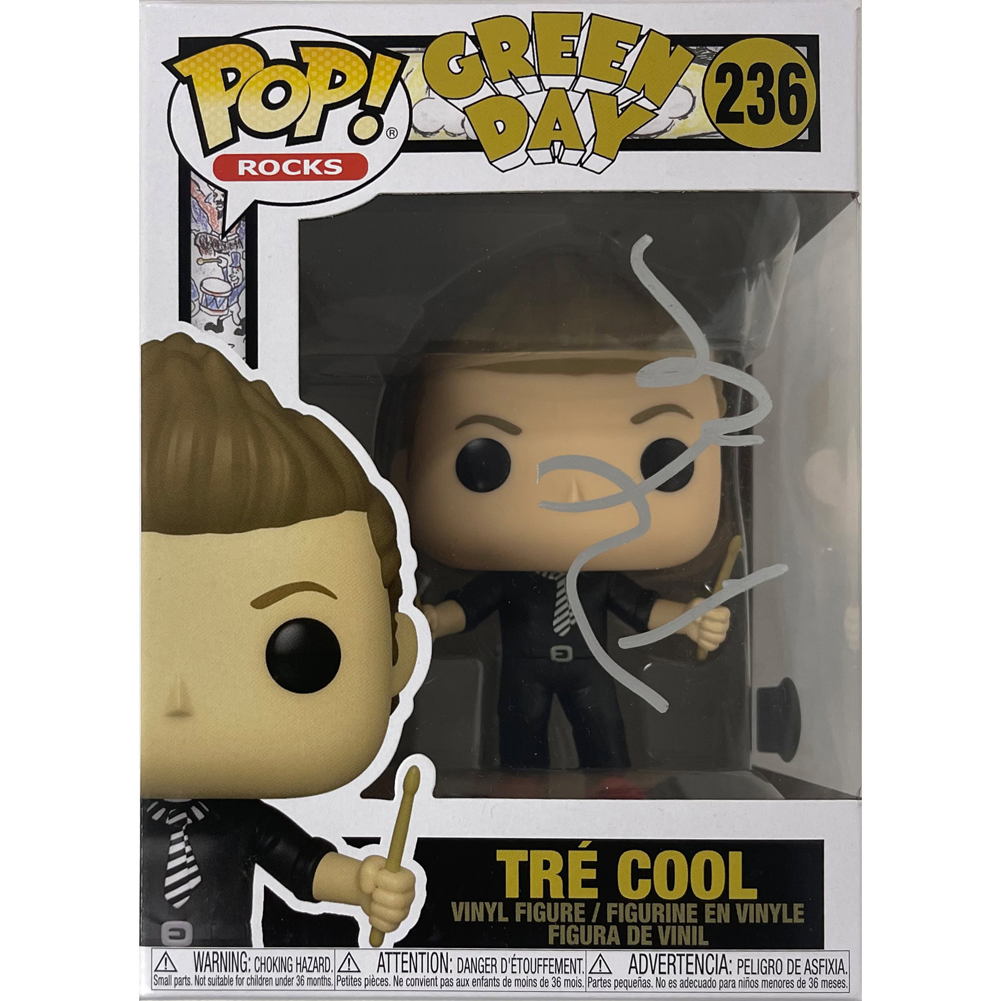 TRE COOL Signed “Green Day” #236 Funko Pop! Vinyl (Beckett...