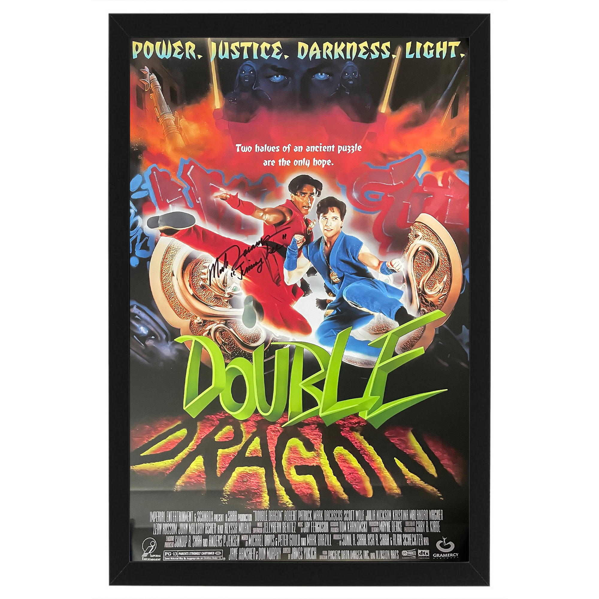 Mark Dacascos Signed & Framed Double Dragon Movie Poster