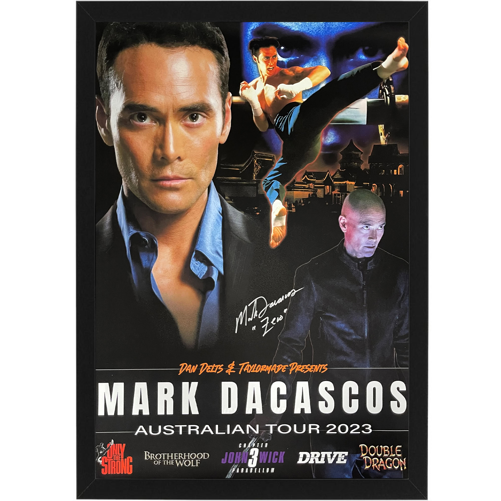 Mark Dacascos Signed & Framed Canvas Australian Tour Poster