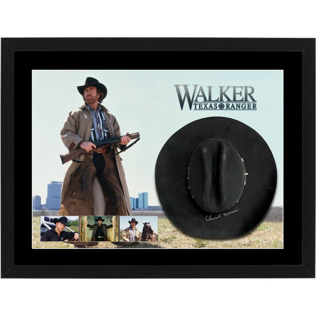 CHUCK NORRIS Signed & Framed Walker Texas Ranger Cowboy Hat