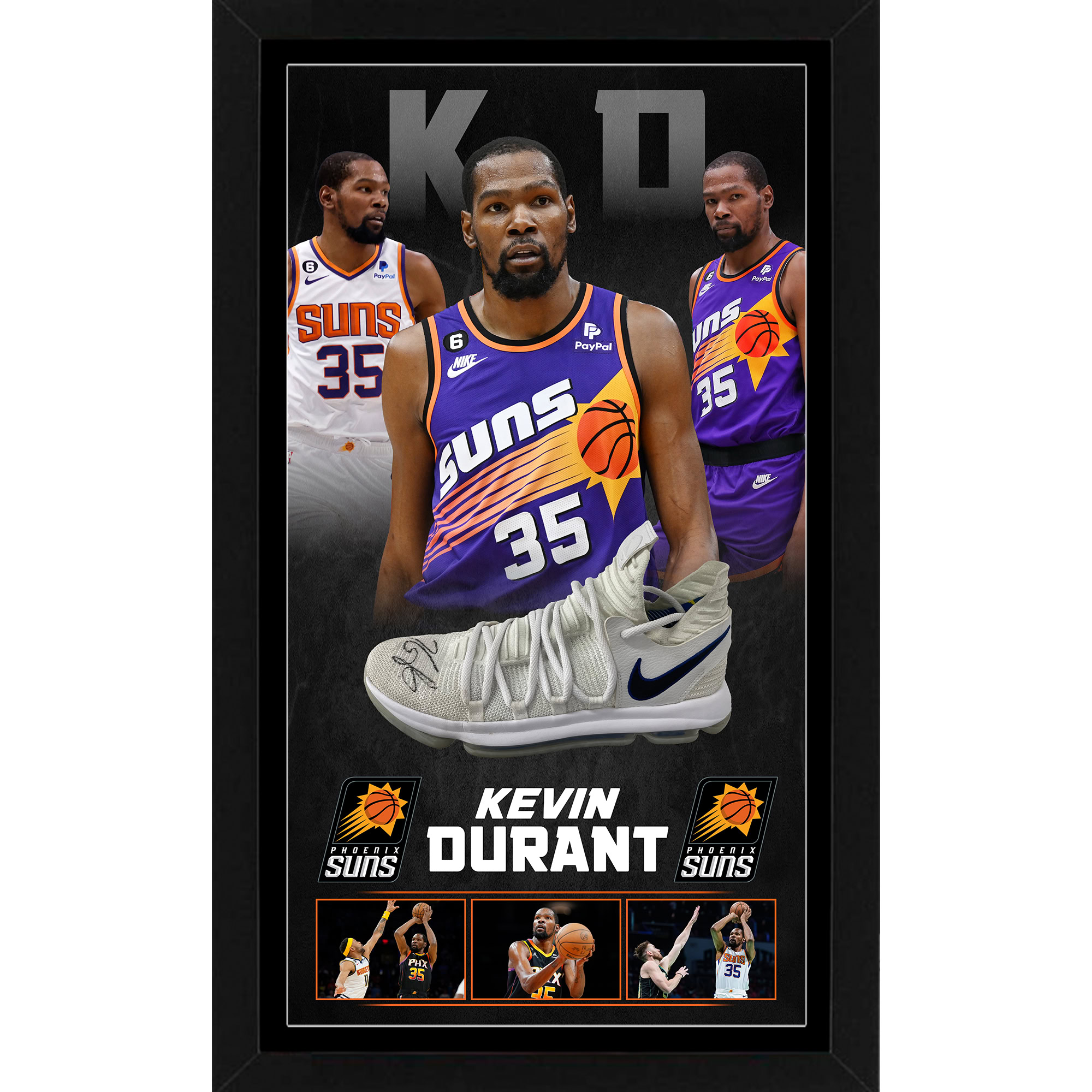 Basketball – KEVIN DURANT Signed & Framed Nike KD10 Basketb...