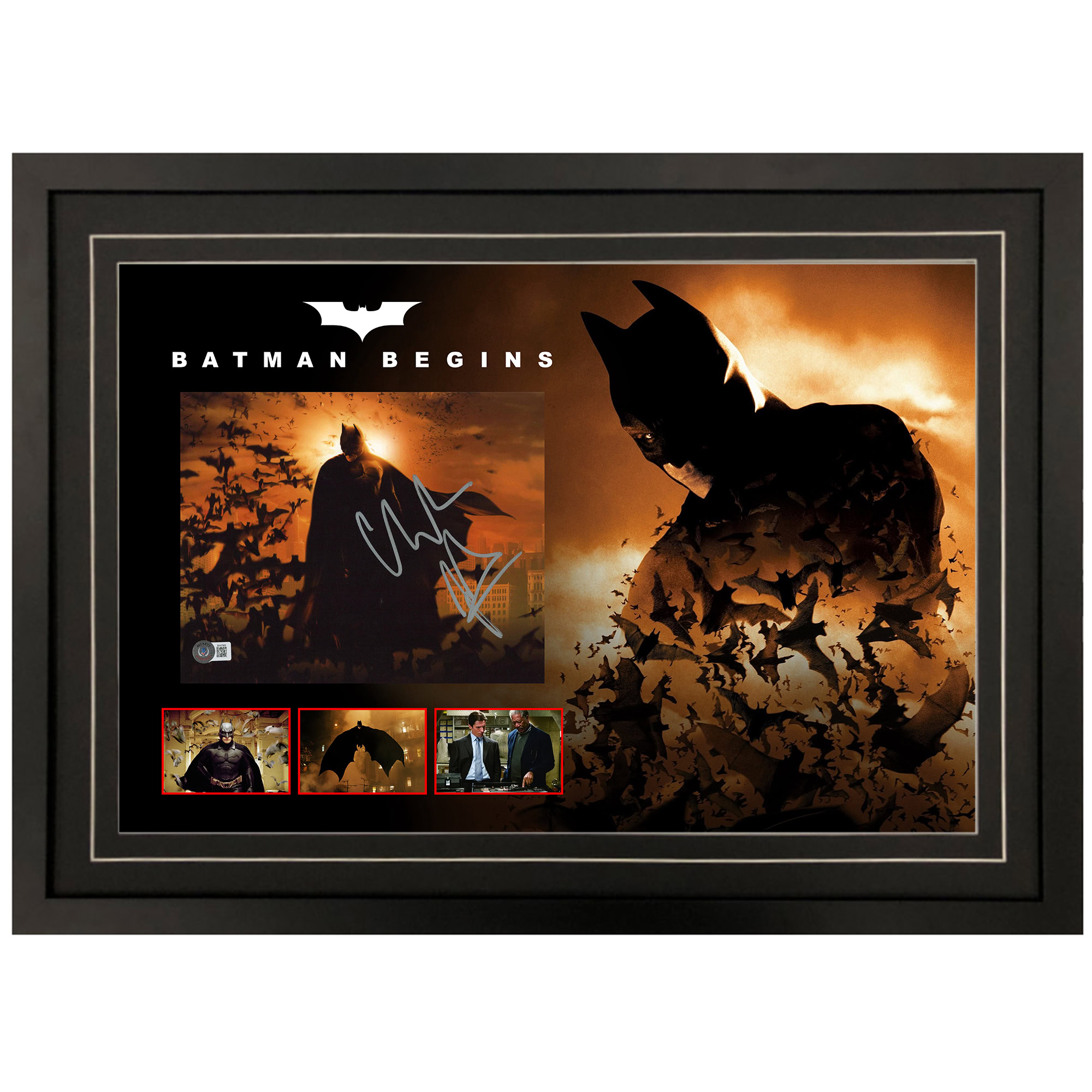 CHRISTIAN BALE “Batman Begins” Signed & Framed 8×...