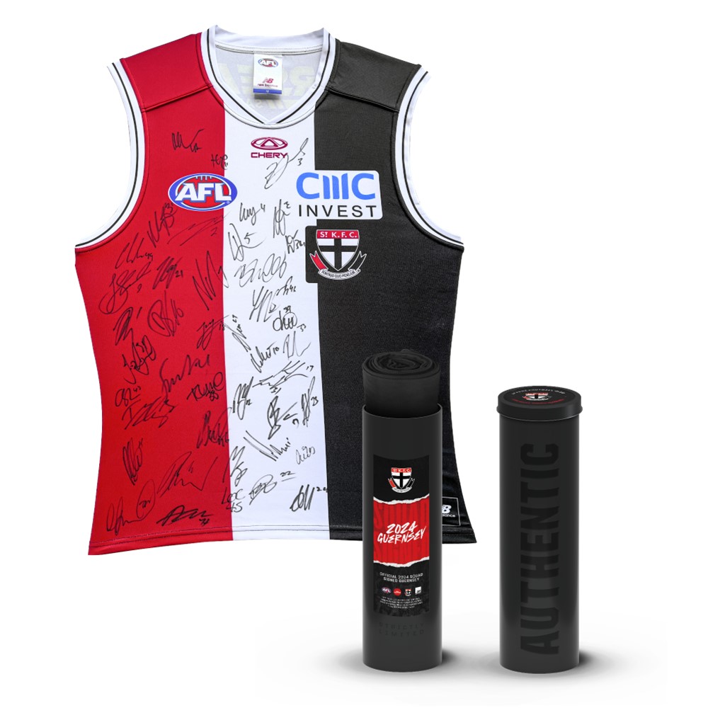 ST KILDA FOOTBALL CLUB 2024 SQUAD SIGNED OFFICIAL GUERNSEY