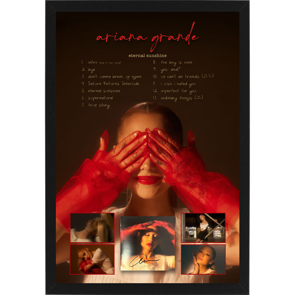 ARIANA GRANDE – Signed & Framed Eternal Sunshine CD Cover D...