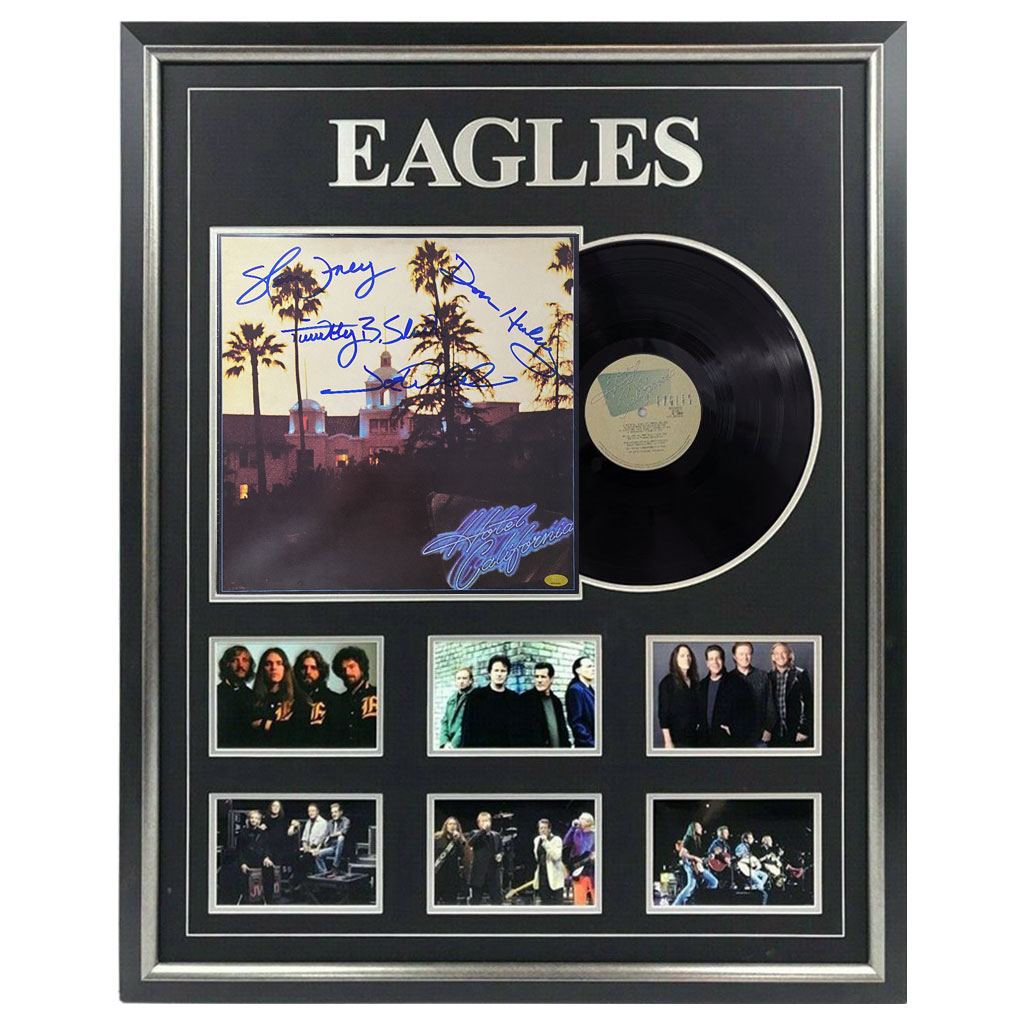 Music – Eagles – Hotel California Signed & Framed Alb...