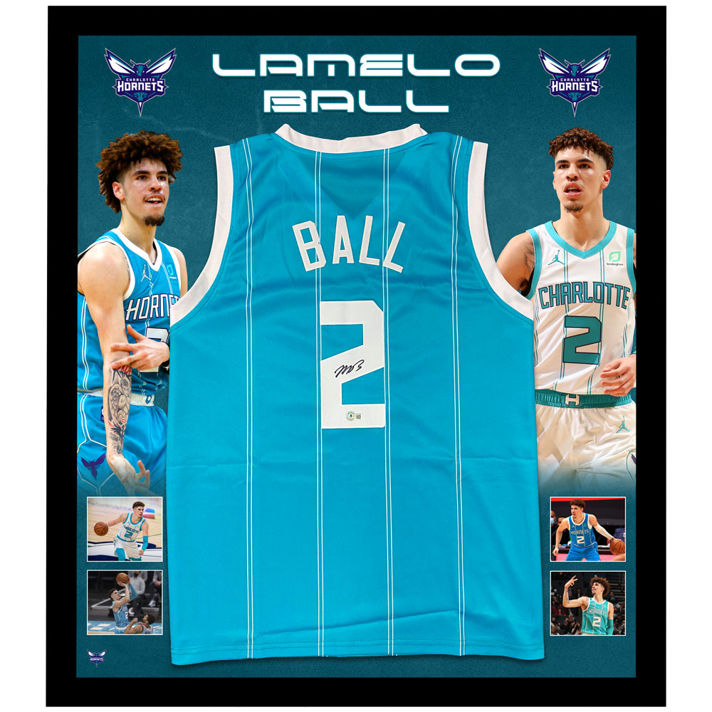 Basketball – LAMELO BALL Signed & Framed Charlotte Hornets ...