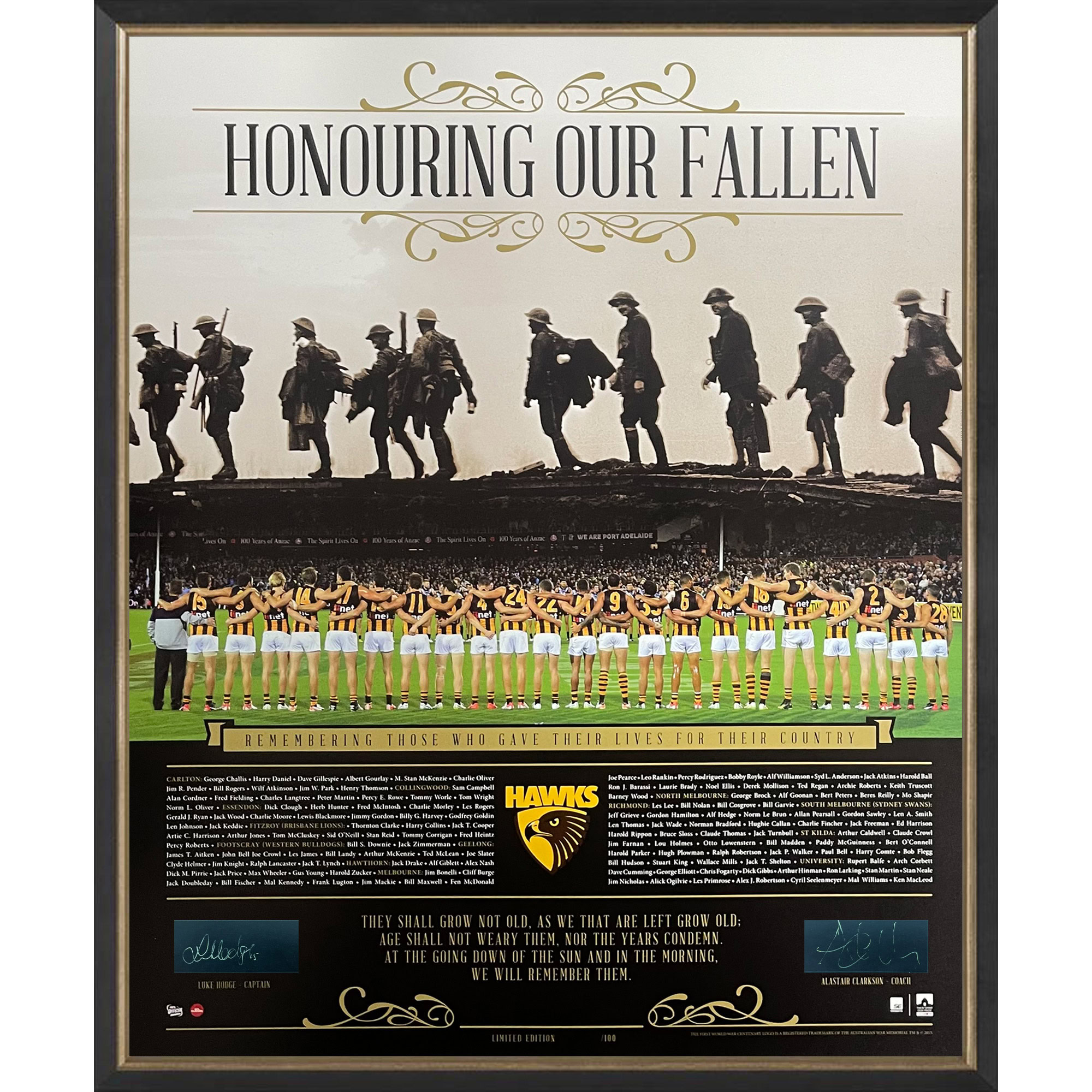 Hawthorn Hawks – Luke Hodge & Alastair Clarkson Signed Fram...