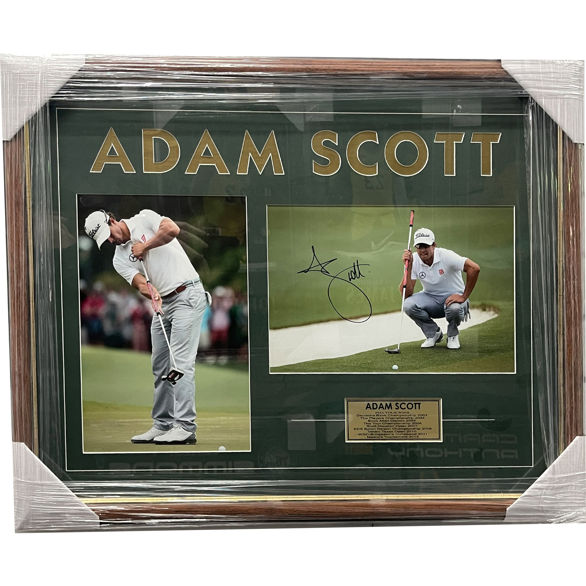 Golf – Adam Scott Signed & Framed 2013 US Masters 12×8...